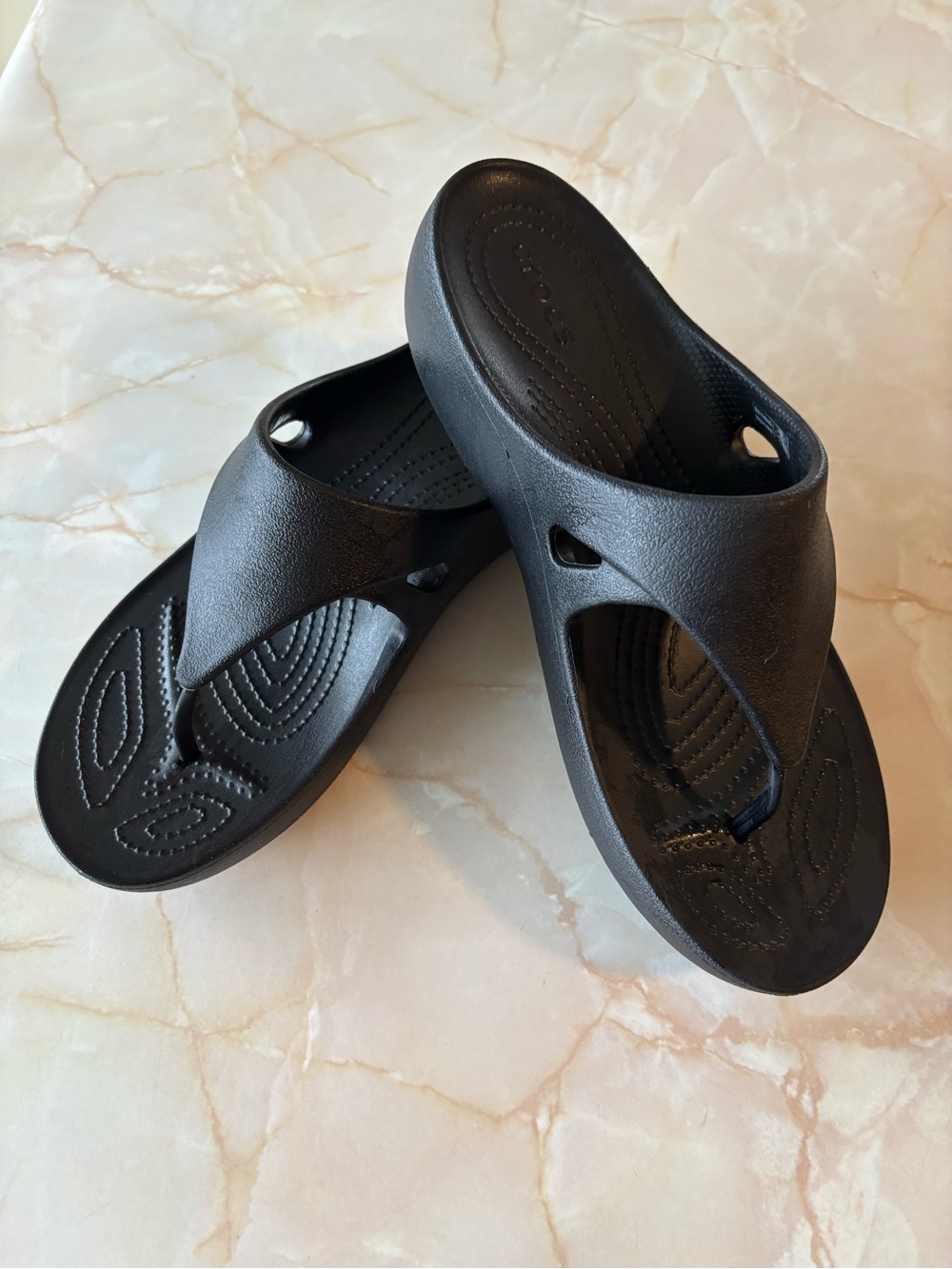 CROCS Black Women's Foam Thong Sandals
